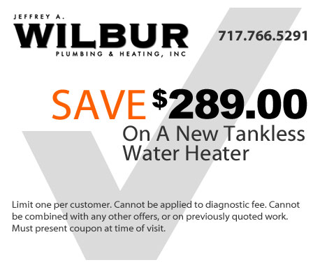 save 289 dollars on a new tankless water heater