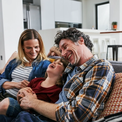 happy family at home